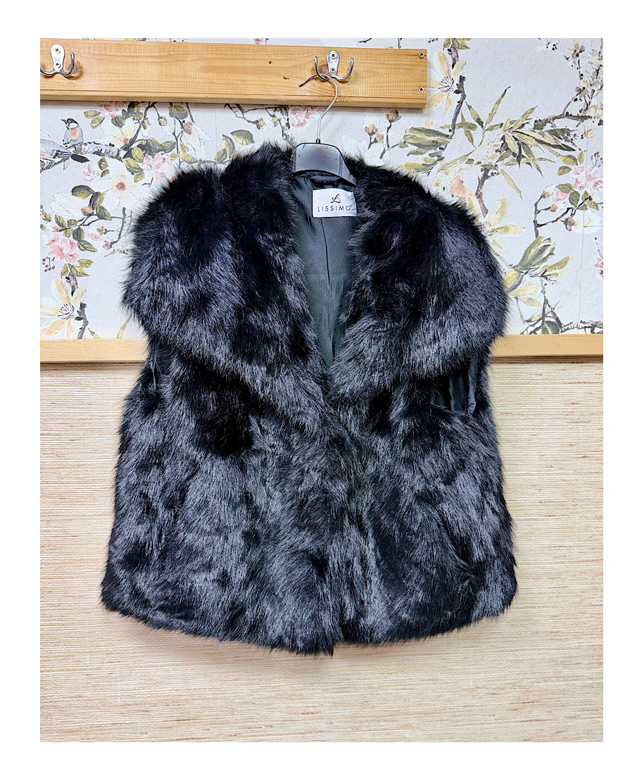 CHALECO DE PELO FELISA NEGRO