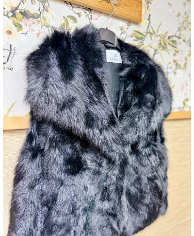 CHALECO DE PELO FELISA NEGRO