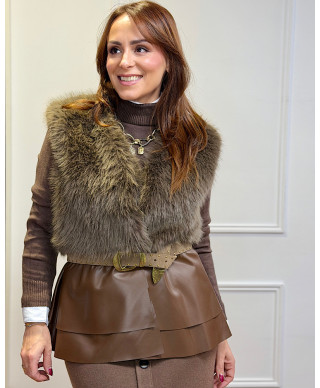 CHALECO MARGOT MARRON