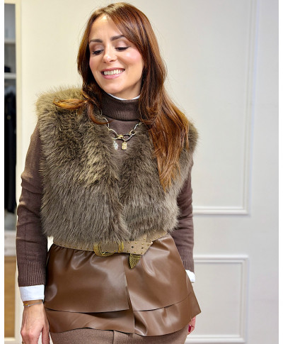 CHALECO MARGOT MARRON