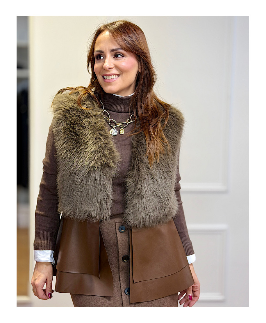 CHALECO MARGOT MARRON