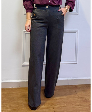 PANTALON BOTON DORADO GRIS
