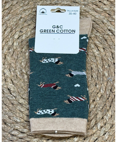 CALCETINES DOG VERDE