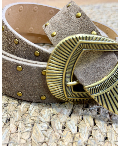 CINTURON DE PIEL CLOE TAUPE