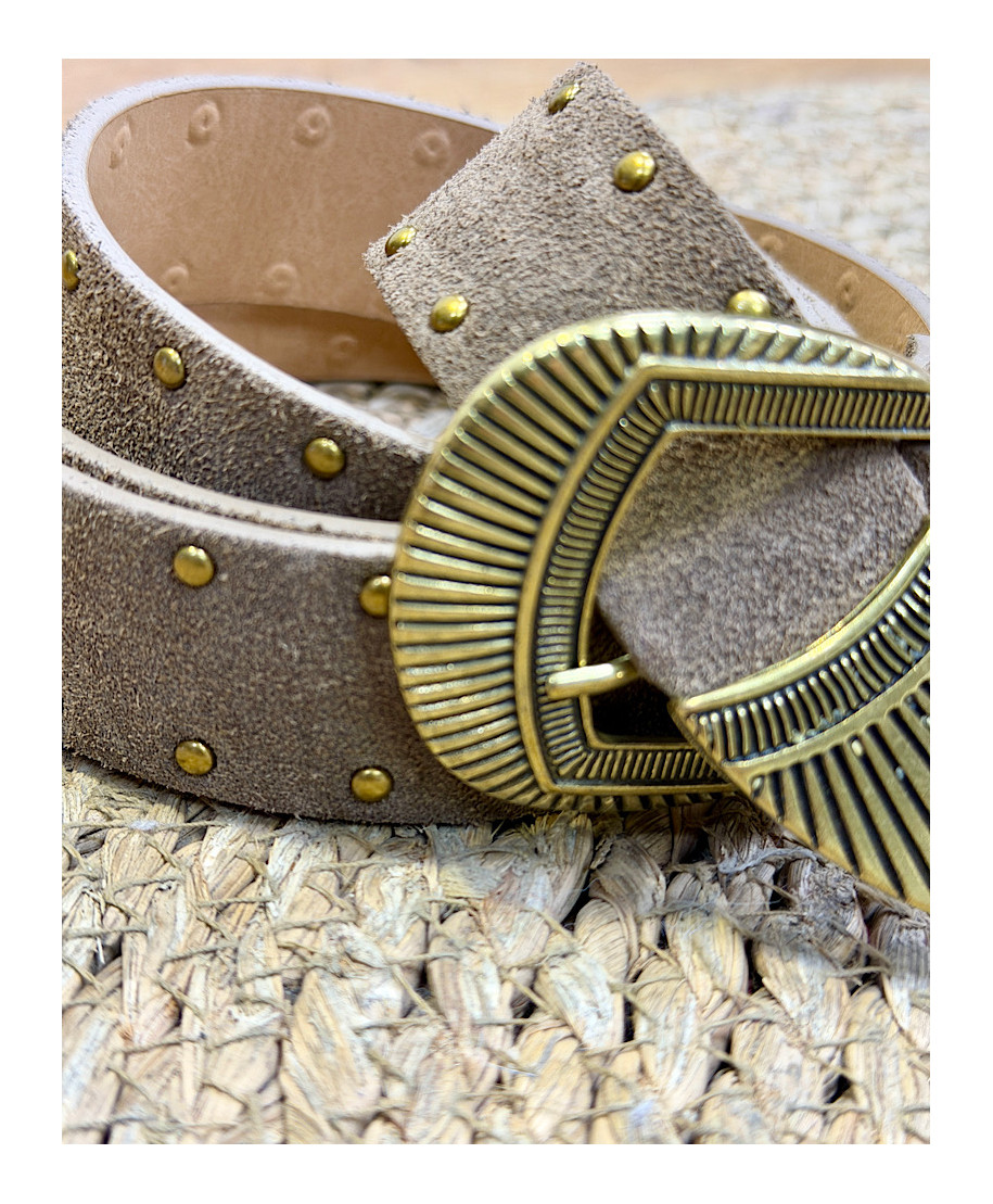 CINTURON DE PIEL CLOE TAUPE