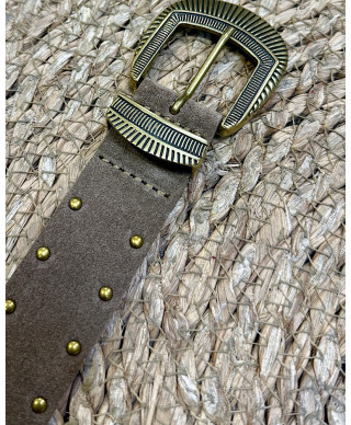 CINTURON DE PIEL CLOE TAUPE