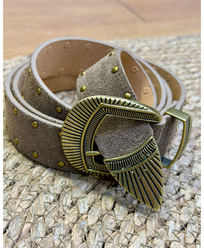 CINTURON DE PIEL CLOE TAUPE