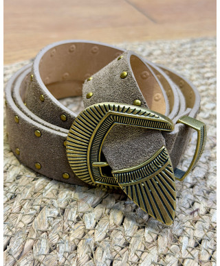 CINTURON DE PIEL CLOE TAUPE