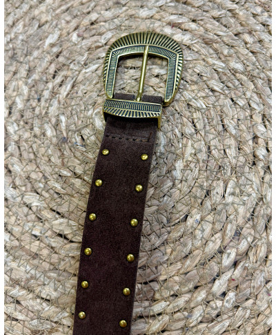 CINTURON DE PIEL CLOE MARRON