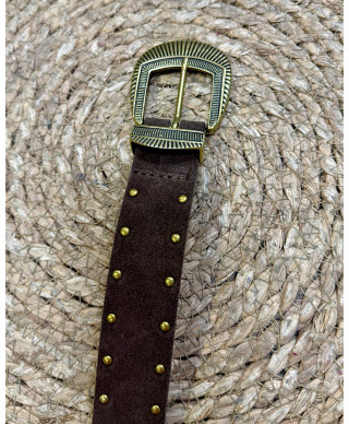 CINTURON DE PIEL CLOE MARRON