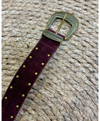 CINTURON DE PIEL CLOE BURDEOS