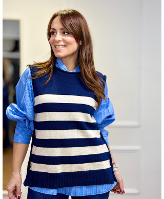 CHALECO DE PUNTO RAYAS MARIELA