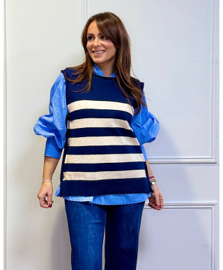 CHALECO DE PUNTO RAYAS MARIELA