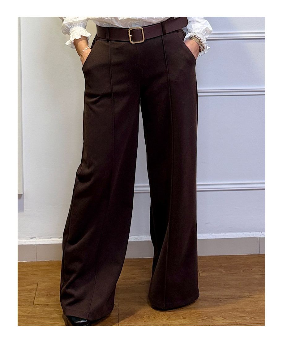 PANTALON PAÑO MARRON