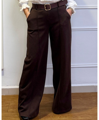 PANTALON PAÑO MARRON