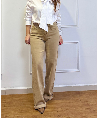 PANTALON CAMPANA GINA CAMEL