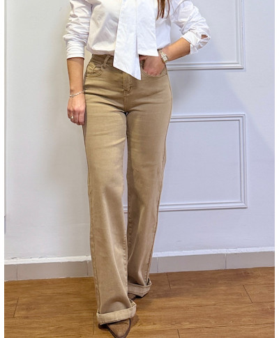 PANTALON CAMPANA GINA CAMEL