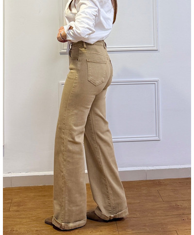 PANTALON CAMPANA GINA CAMEL