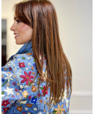 CHAQUETA DENIM BORDADA SARA