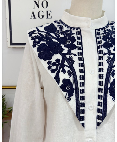 CAMISA BORDADA ROSE BLANCA