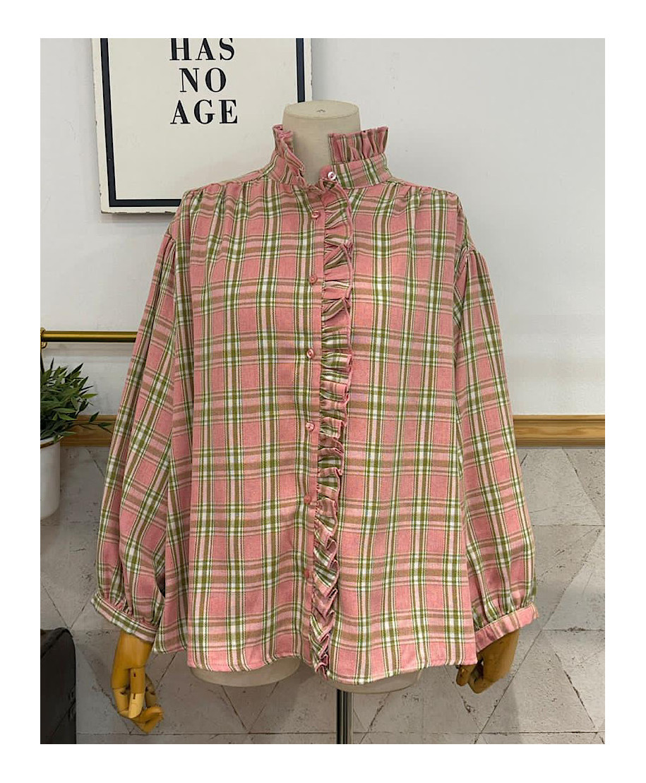 CAMISA DE CUADROS TESA ROSA