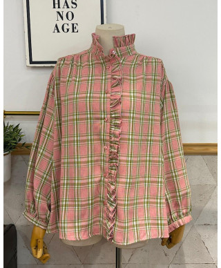 CAMISA DE CUADROS TESA ROSA