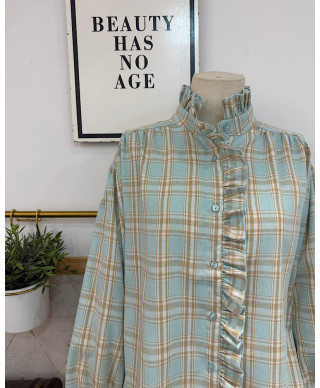 CAMISA DE CUADROS TESA CELESTE