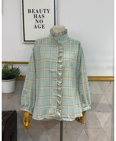 CAMISA DE CUADROS TESA CELESTE