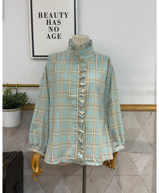 CAMISA DE CUADROS TESA CELESTE