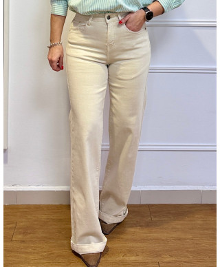 PANTALON CAMPANA GINA BEIGE