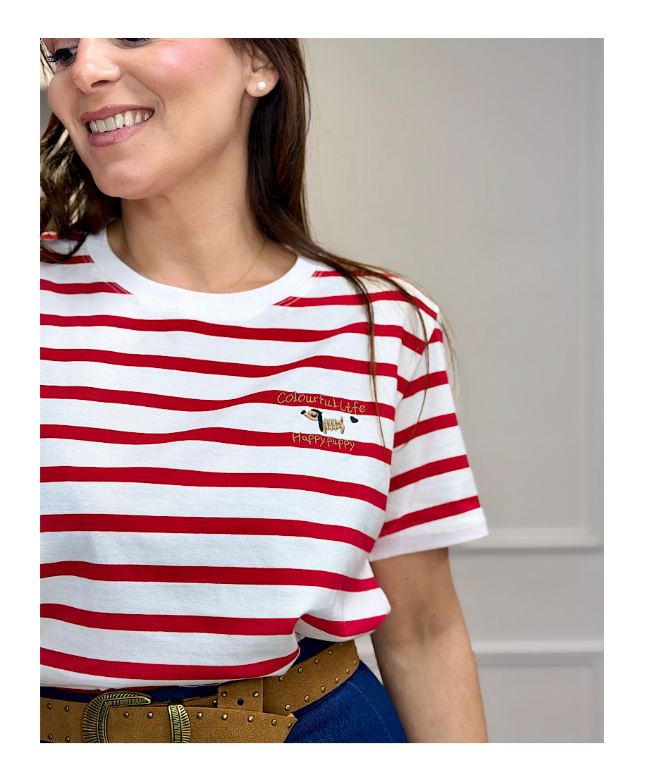 CAMISETA PUPPY ROJA&BLANCA