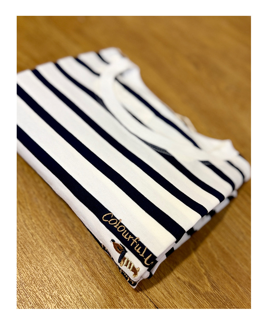 CAMISETA PUPPY BLANCA&MARINO