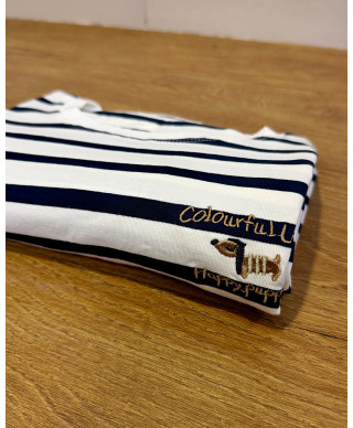 CAMISETA PUPPY BLANCA&MARINO