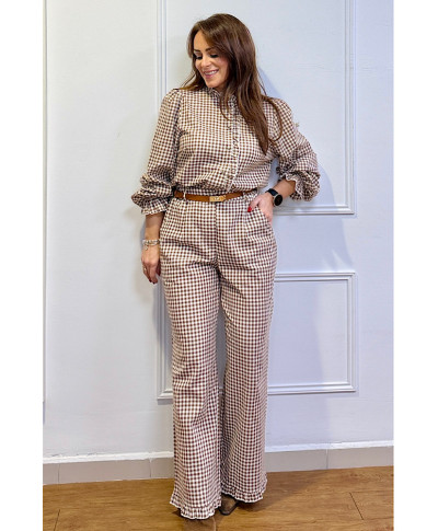 CONJUNTO VICHY BERTA  MARRON