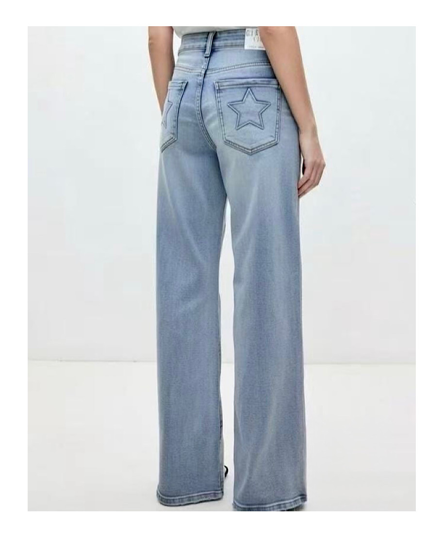 JEANS WIDE LEG ESTRELLA TRASERA