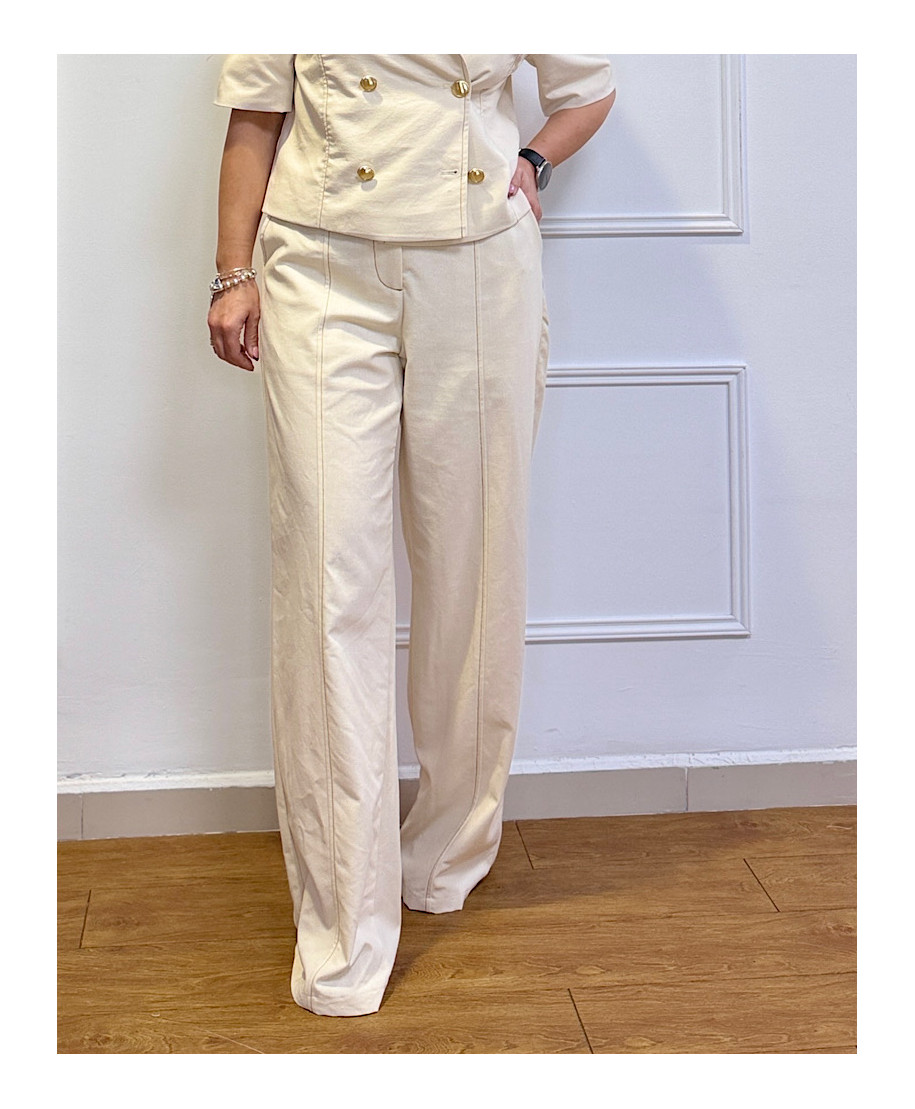 PANTALON PALAZZO ELEGANT BEIG