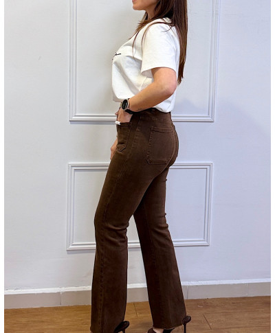 PANTALON TINA MARRON CHOCOLATE