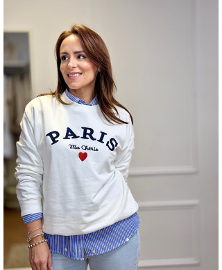 SUDADERA BLANCA PARIS