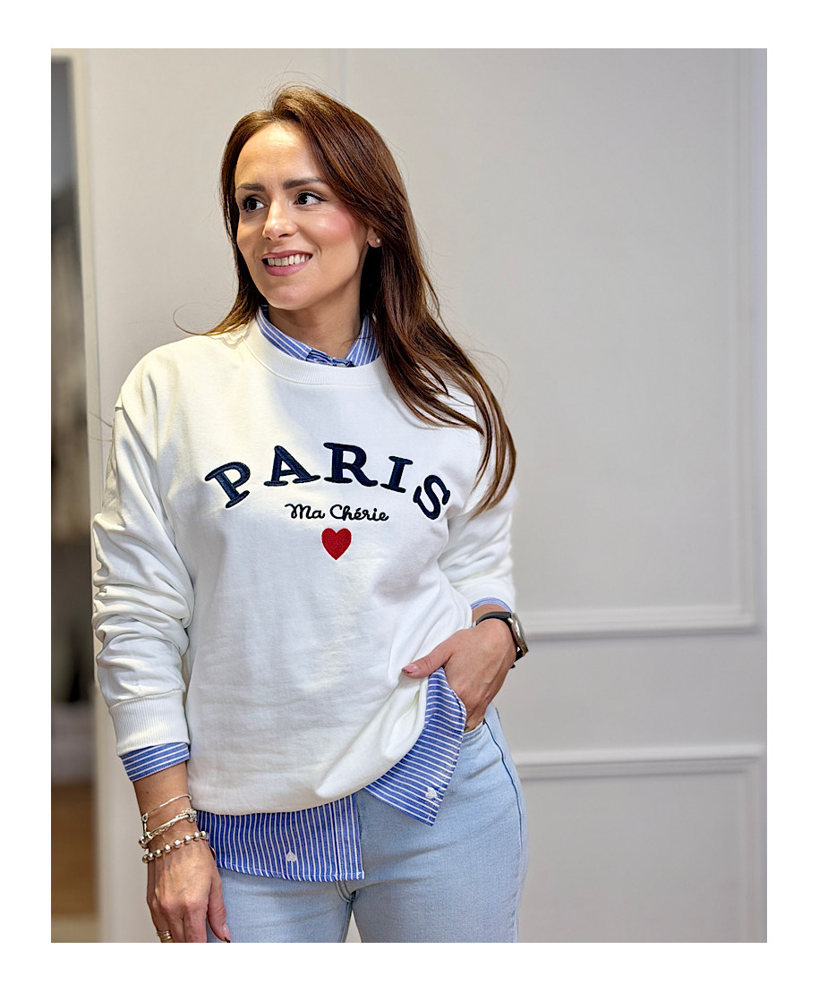 SUDADERA BLANCA PARIS