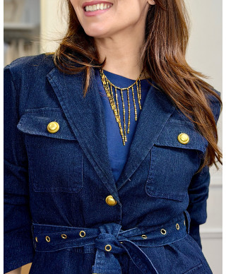 CHAQUETA DENIM GOLD BUTTONS