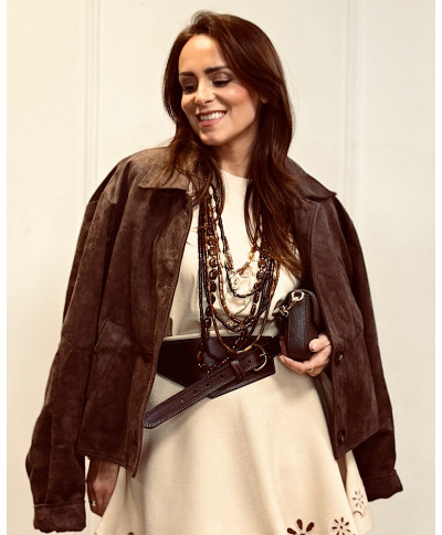 FALDA MINI BEIGE BOHO CHIC