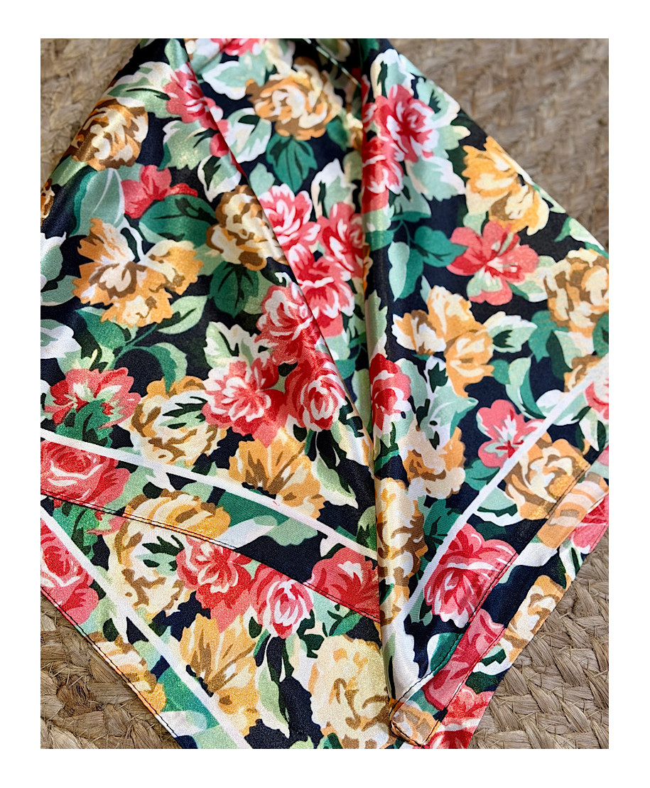 PAÑUELO PREMIUM FLORAL VINTAGE MULTICOLOR