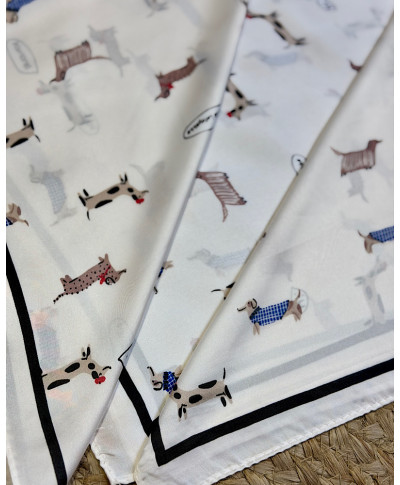 PAÑUELO FUNNY ANIMALS BLANCO ROTO