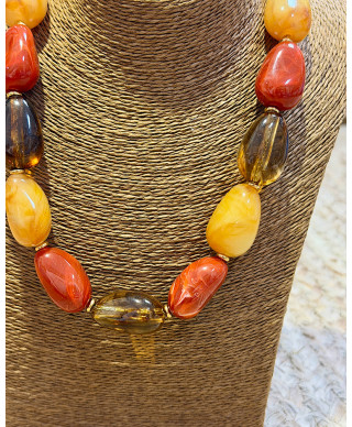 COLLAR PREMIUM RESINA ÁMBAR MULTICOLOR