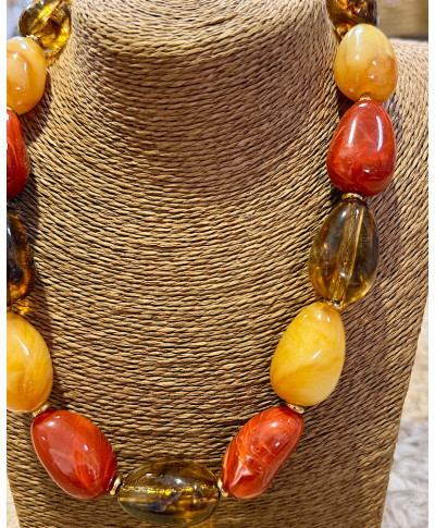 COLLAR PREMIUM RESINA ÁMBAR MULTICOLOR