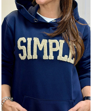 SUDADERA OVERSIZE “SIMPLE STAR” MARINO