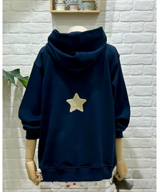 SUDADERA OVERSIZE “SIMPLE STAR” MARINO