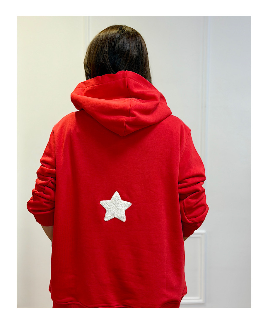 SUDADERA OVERSIZE “SIMPLE STAR” ROJA