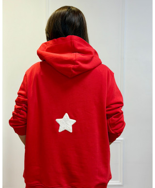 SUDADERA OVERSIZE “SIMPLE STAR” ROJA