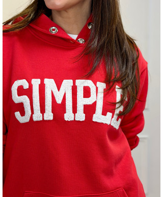 SUDADERA OVERSIZE “SIMPLE STAR” ROJA